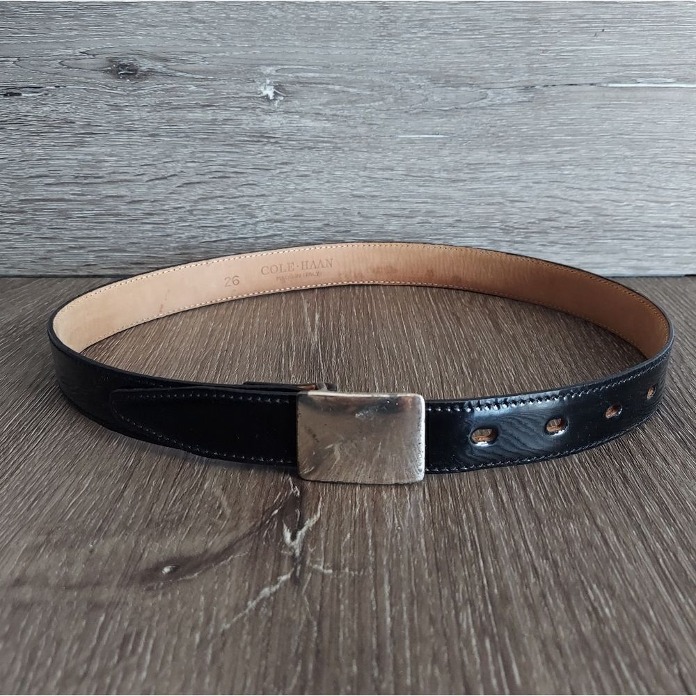 Cole Haan Black Patent Leather Belt 26